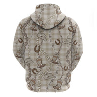 Hawaii Palaka Cowboy Zip Hoodie Shell Maile Lei With Western Patterns - Polynesian Pride