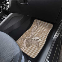 Beige Hawaii Palaka Cowboy Turtle Car Mats Hawaiian Paniolo Puakenikeni Maile Lei - Polynesian Pride