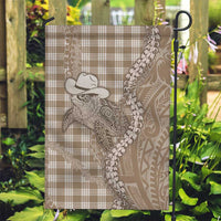 Beige Hawaii Palaka Cowboy Turtle Garden Flag Hawaiian Paniolo Puakenikeni Maile Lei - Polynesian Pride