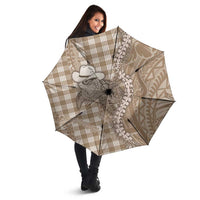 Beige Hawaii Palaka Cowboy Turtle Umbrella Hawaiian Paniolo Puakenikeni Maile Lei - Polynesian Pride