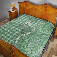 Green Hawaii Palaka Cowboy Turtle Quilt Hawaiian Paniolo Puakenikeni Maile Lei - Polynesian Pride