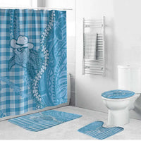 Blue Hawaii Palaka Cowboy Turtle Bathroom Set Hawaiian Paniolo Puakenikeni Maile Lei - Polynesian Pride