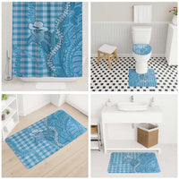 Blue Hawaii Palaka Cowboy Turtle Bathroom Set Hawaiian Paniolo Puakenikeni Maile Lei - Polynesian Pride