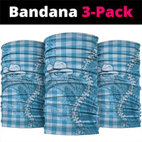 Blue Hawaii Palaka Cowboy Turtle Neck Gaiter Hawaiian Paniolo Puakenikeni Maile Lei - Polynesian Pride