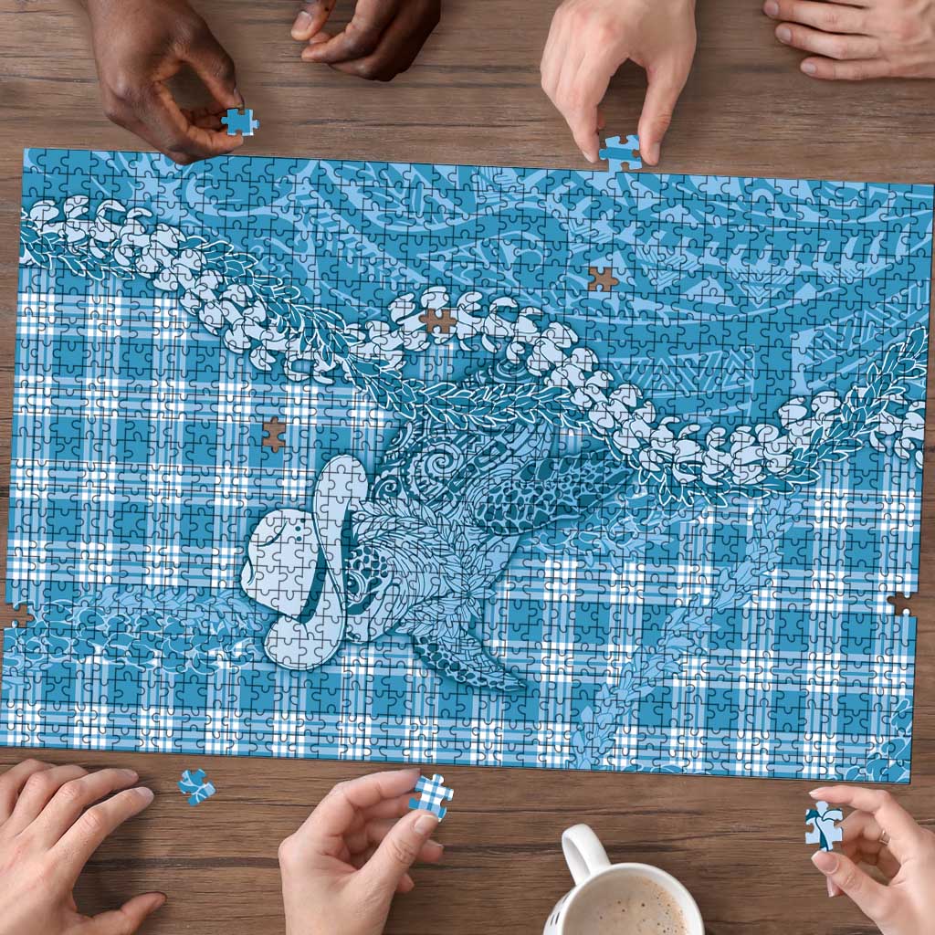 Blue Hawaii Palaka Cowboy Turtle Puzzle Hawaiian Paniolo Puakenikeni Maile Lei - Polynesian Pride