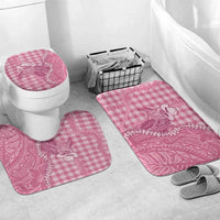 Pink Hawaii Palaka Cowboy Turtle Bathroom Set Hawaiian Paniolo Puakenikeni Maile Lei - Polynesian Pride