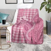 Pink Hawaii Palaka Cowboy Turtle Blanket Hawaiian Paniolo Puakenikeni Maile Lei - Polynesian Pride