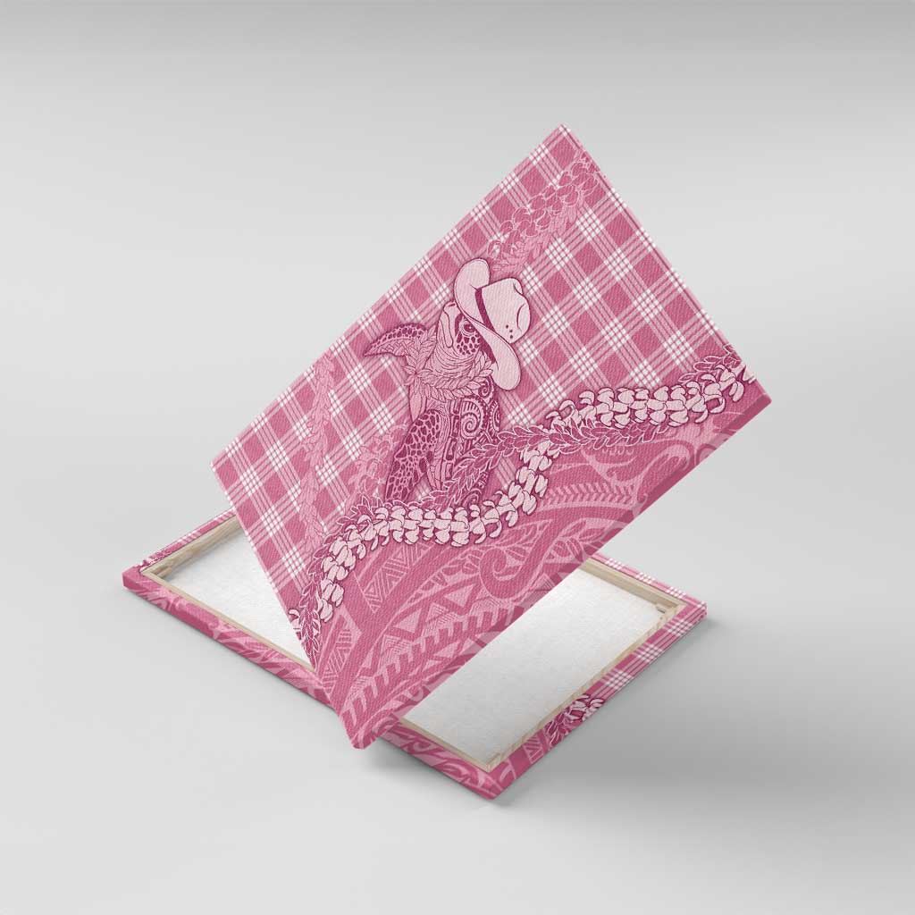 Pink Hawaii Palaka Cowboy Turtle Canvas Wall Art Hawaiian Paniolo Puakenikeni Maile Lei - Polynesian Pride