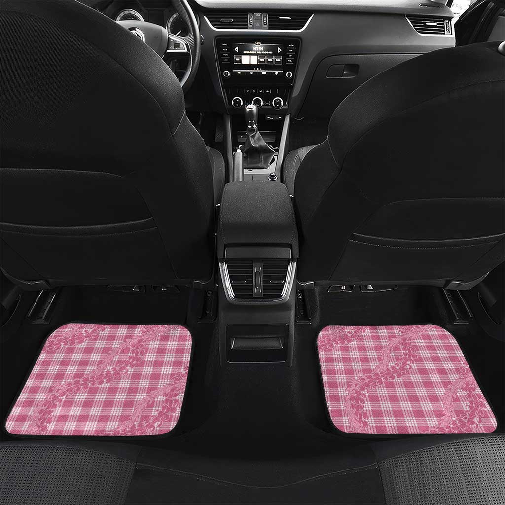Pink Hawaii Palaka Cowboy Turtle Car Mats Hawaiian Paniolo Puakenikeni Maile Lei - Polynesian Pride