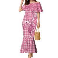 Pink Hawaii Palaka Cowboy Turtle Family Matching Mermaid Dress and Hawaiian Shirt Hawaiian Paniolo Puakenikeni Maile Lei - Polynesian Pride