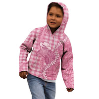 Pink Hawaii Palaka Cowboy Turtle Kid Hoodie Hawaiian Paniolo Puakenikeni Maile Lei - Polynesian Pride