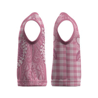 Pink Hawaii Palaka Cowboy Turtle Christmas Knitted V-Neck Vest Hawaiian Paniolo Puakenikeni Maile Lei - Polynesian Pride