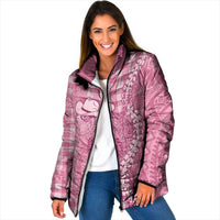 Pink Hawaii Palaka Cowboy Turtle Padded Jacket Hawaiian Paniolo Puakenikeni Maile Lei - Polynesian Pride