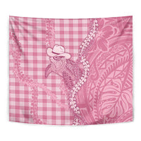 Pink Hawaii Palaka Cowboy Turtle Tapestry Hawaiian Paniolo Puakenikeni Maile Lei - Polynesian Pride