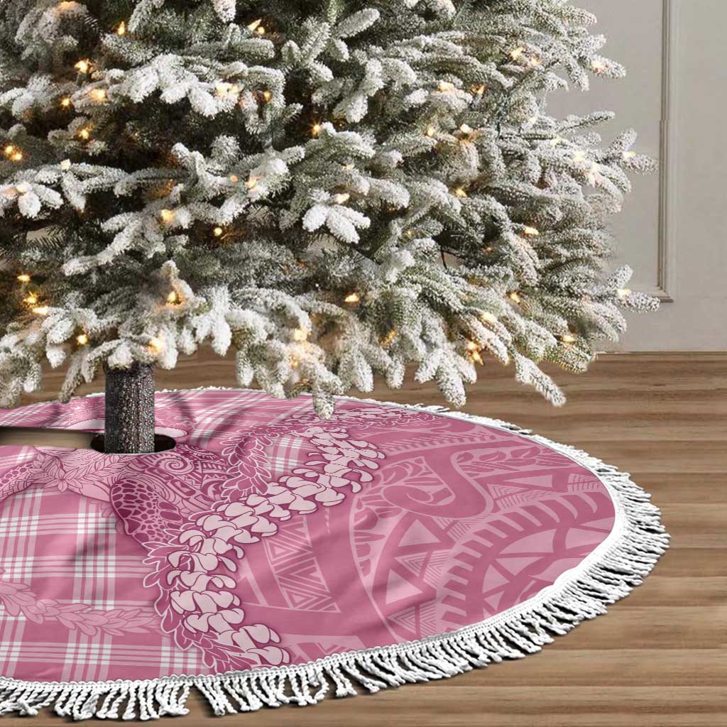 Pink Hawaii Palaka Cowboy Turtle Tree Skirt Hawaiian Paniolo Puakenikeni Maile Lei - Polynesian Pride