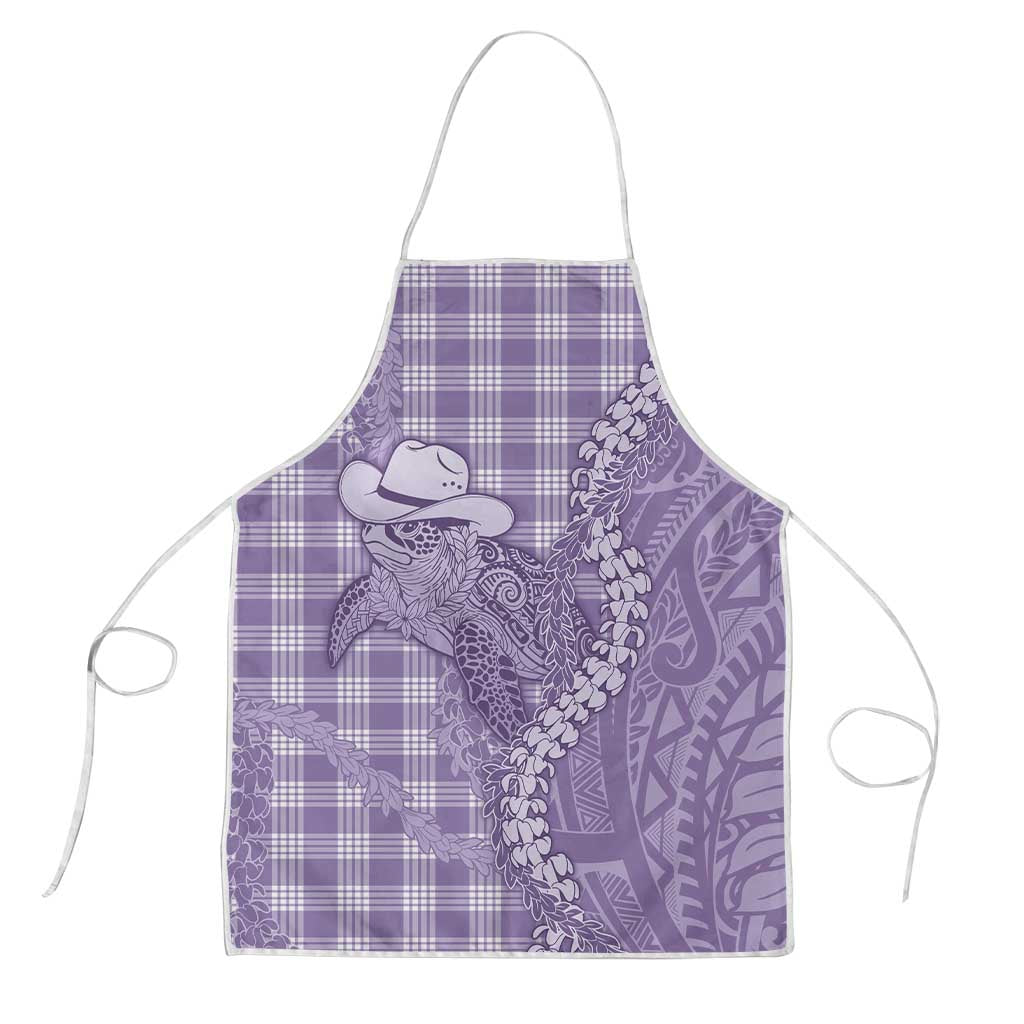 Purple Hawaii Palaka Cowboy Turtle Apron Hawaiian Paniolo Puakenikeni Maile Lei - Polynesian Pride