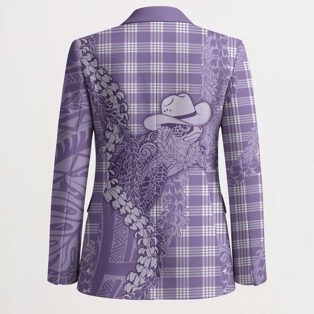 Purple Hawaii Palaka Cowboy Turtle Blazer Hawaiian Paniolo Puakenikeni Maile Lei - Polynesian Pride