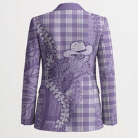Purple Hawaii Palaka Cowboy Turtle Blazer Hawaiian Paniolo Puakenikeni Maile Lei - Polynesian Pride