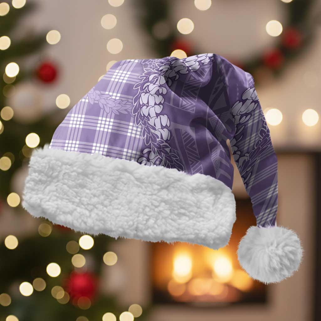 Purple Hawaii Palaka Cowboy Turtle Christmas Santa Hat Hawaiian Paniolo Puakenikeni Maile Lei - Polynesian Pride