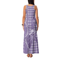 Purple Hawaii Palaka Cowboy Turtle Family Matching Tank Maxi Dress and Hawaiian Shirt Hawaiian Paniolo Puakenikeni Maile Lei - Polynesian Pride