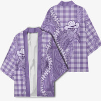 Purple Hawaii Palaka Cowboy Turtle Kimono Hawaiian Paniolo Puakenikeni Maile Lei - Polynesian Pride