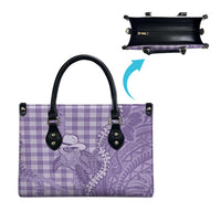 Purple Hawaii Palaka Cowboy Turtle Leather Bag Hawaiian Paniolo Puakenikeni Maile Lei - Polynesian Pride