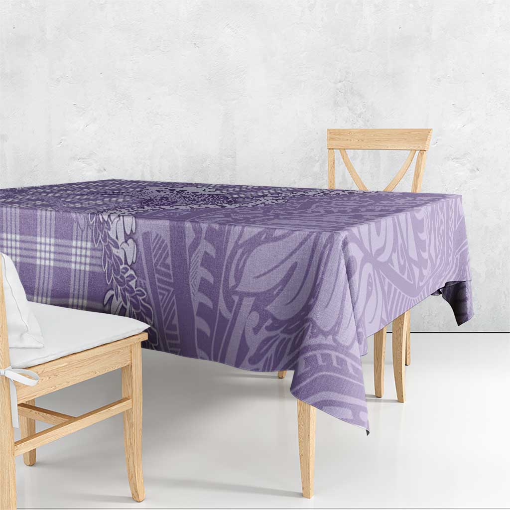 Purple Hawaii Palaka Cowboy Turtle Tablecloth Hawaiian Paniolo Puakenikeni Maile Lei - Polynesian Pride
