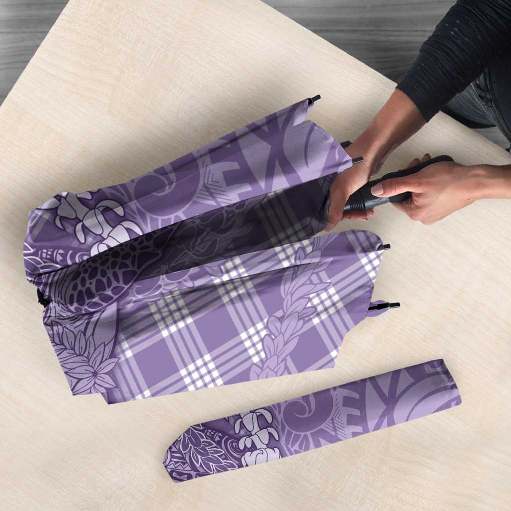 Purple Hawaii Palaka Cowboy Turtle Umbrella Hawaiian Paniolo Puakenikeni Maile Lei - Polynesian Pride