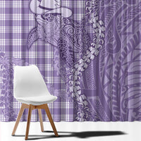 Purple Hawaii Palaka Cowboy Turtle Window Curtain Hawaiian Paniolo Puakenikeni Maile Lei - Polynesian Pride