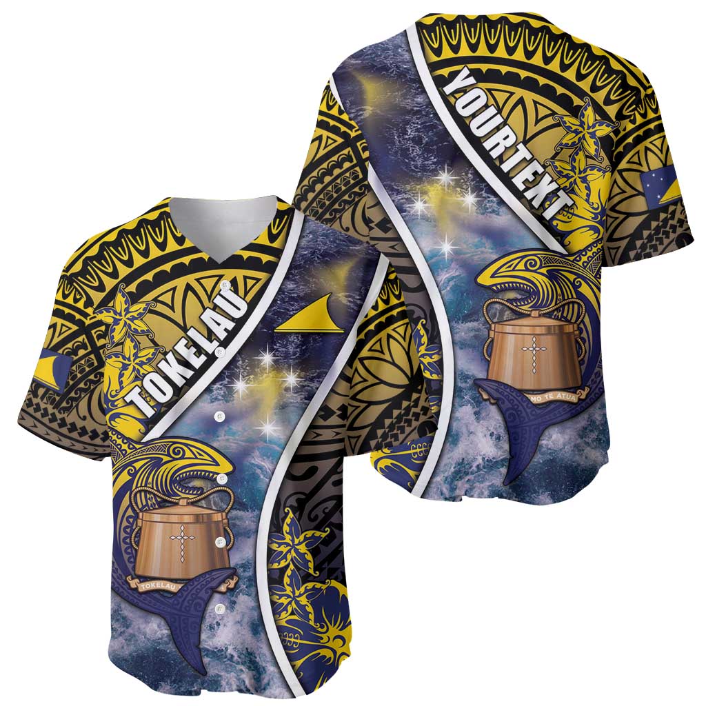 Personalised Tokelau Baseball Jersey National Badge Waves Style