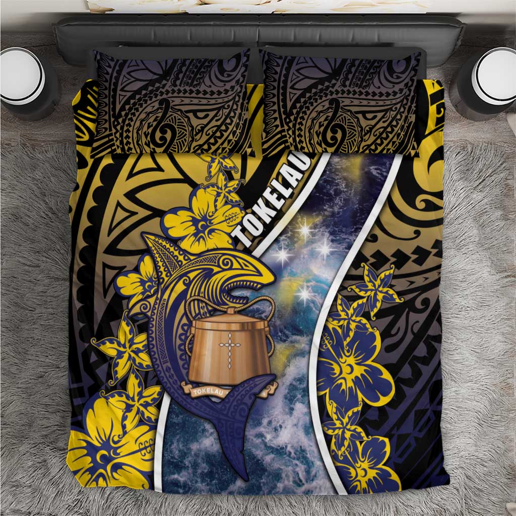 Tokelau Bedding Set National Badge Waves Style DT05 Yellow - Polynesian Pride
