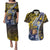 Personalised Tokelau Couples Matching Puletasi and Hawaiian Shirt National Badge Waves Style