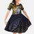 Personalised Tokelau Family Matching Off The Shoulder Long Sleeve Dress and Hawaiian Shirt National Badge Waves Style
