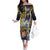 Personalised Tokelau Family Matching Off The Shoulder Long Sleeve Dress and Hawaiian Shirt National Badge Waves Style