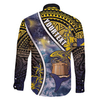 Personalised Tokelau Family Matching Off Shoulder Maxi Dress and Hawaiian Shirt National Badge Waves Style