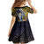 Personalised Tokelau Family Matching Off Shoulder Short Dress and Hawaiian Shirt National Badge Waves Style