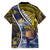 Personalised Tokelau Family Matching Off Shoulder Short Dress and Hawaiian Shirt National Badge Waves Style