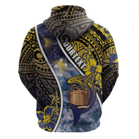 Personalised Tokelau Hoodie National Badge Waves Style