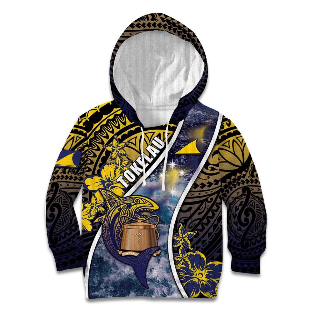 Personalised Tokelau Kid Hoodie National Badge Waves Style
