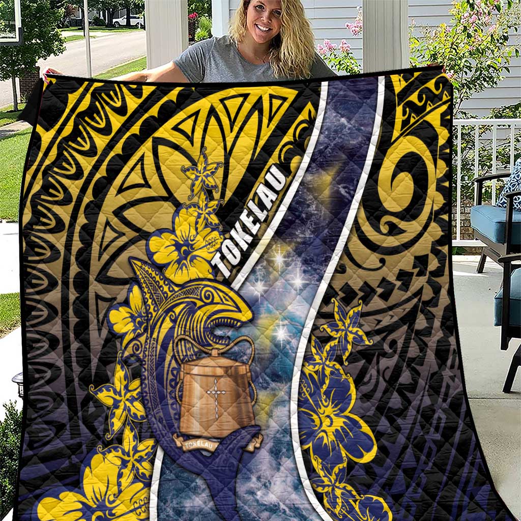 Tokelau Quilt National Badge Waves Style DT05 Yellow - Polynesian Pride