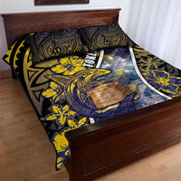 Tokelau Quilt Bed Set National Badge Waves Style