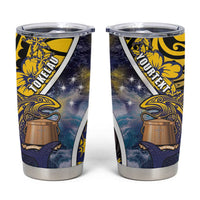 Personalised Tokelau Tumbler Cup National Badge Waves Style DT05 Yellow - Polynesian Pride