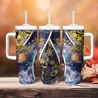 Personalised Tokelau Tumbler With Handle National Badge Waves Style