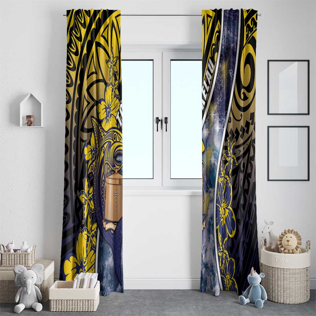 Tokelau Window Curtain National Badge Waves Style