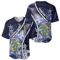 Personalised Pitcairn Islands Baseball Jersey Coat Of Arms Waves Style