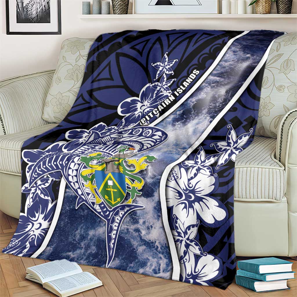 Pitcairn Islands Blanket Coat Of Arms Waves Style