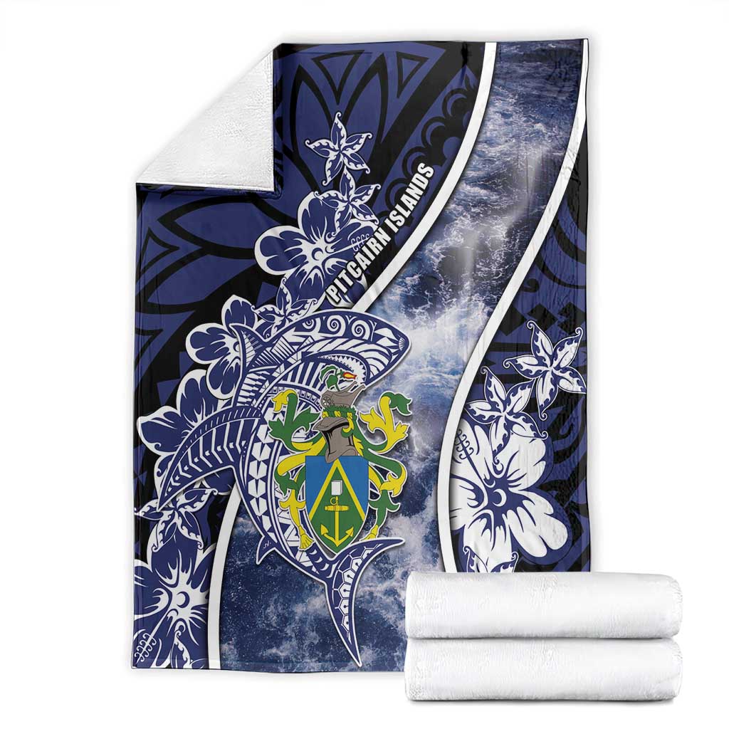 Pitcairn Islands Blanket Coat Of Arms Waves Style