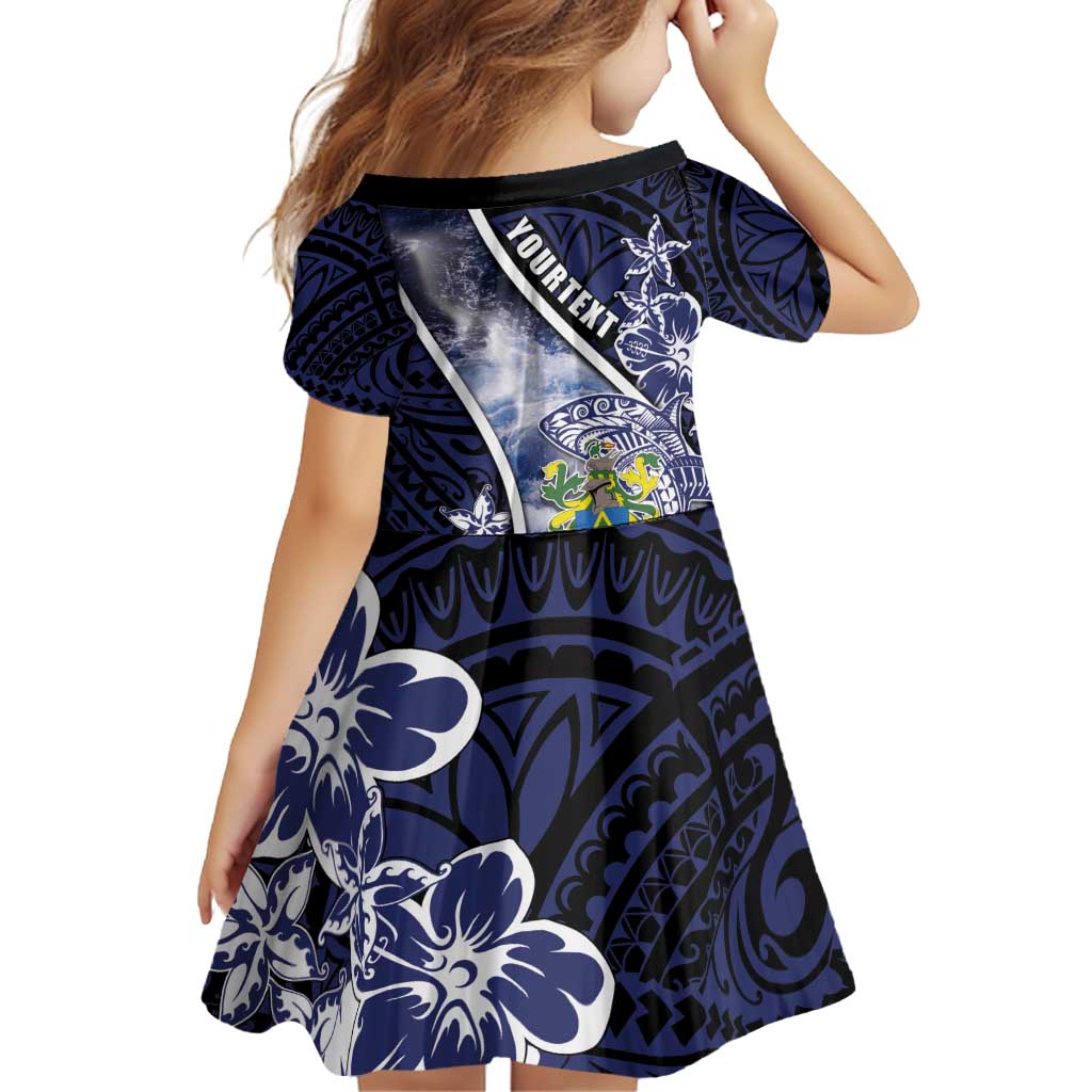 Personalised Pitcairn Islands Family Matching Off Shoulder Short Dress and Hawaiian Shirt Coat Of Arms Waves Style