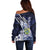 Personalised Pitcairn Islands Off Shoulder Sweater Coat Of Arms Waves Style