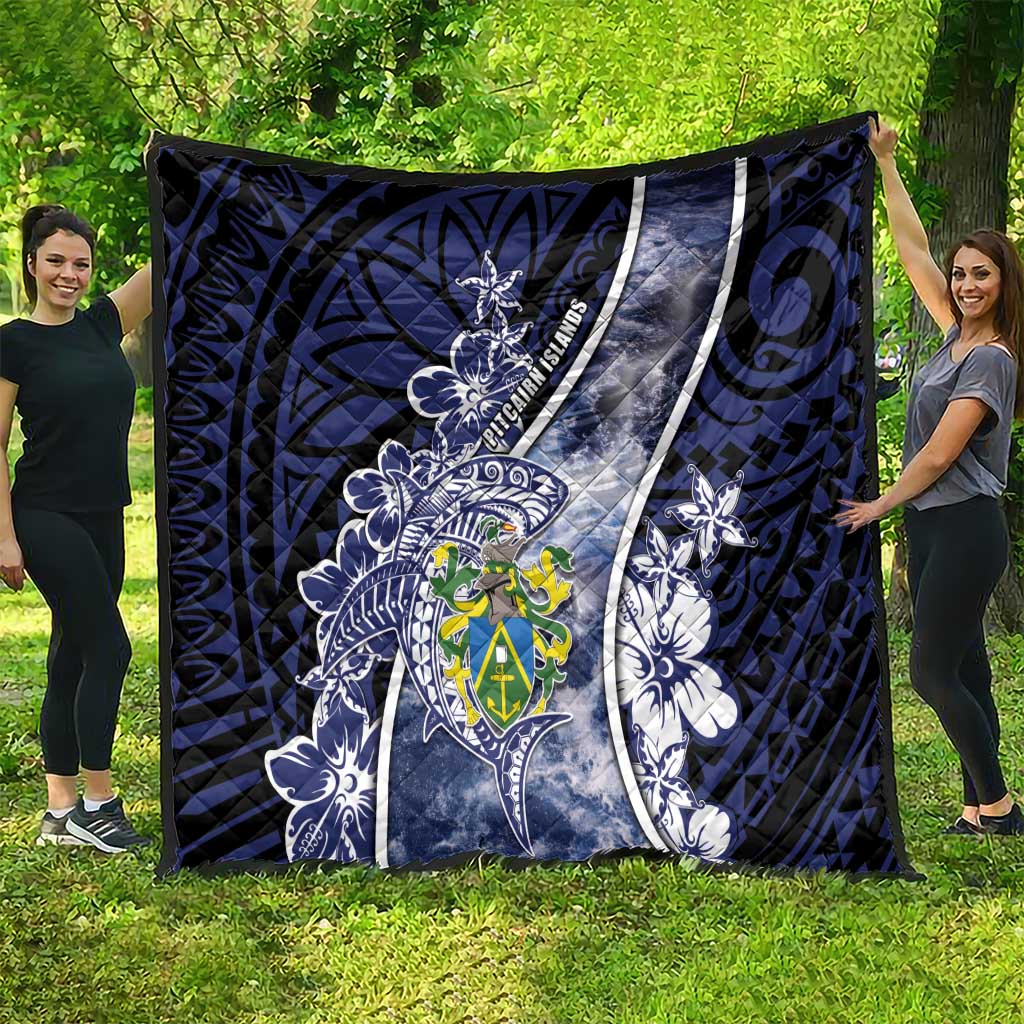 Pitcairn Islands Quilt Coat Of Arms Waves Style